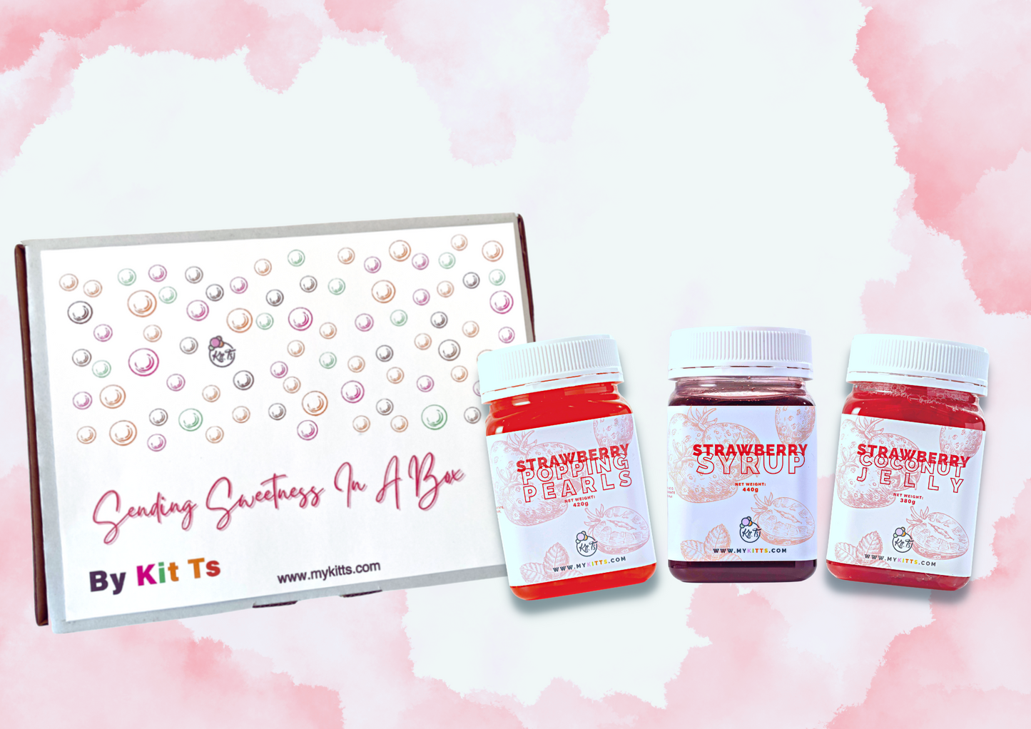 Strawberry Trio - (Syrup | Popping Pearls | Coconut Jelly)