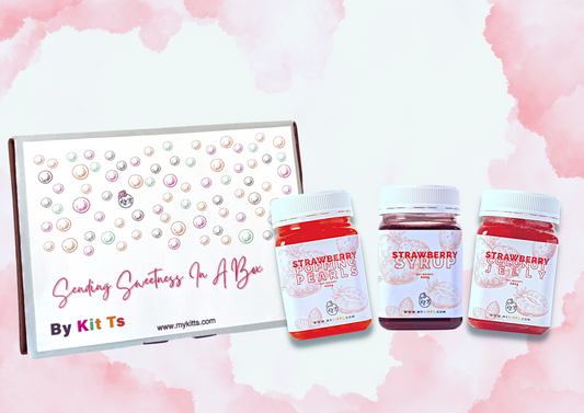 Strawberry Trio - (Syrup | Popping Pearls | Coconut Jelly) -