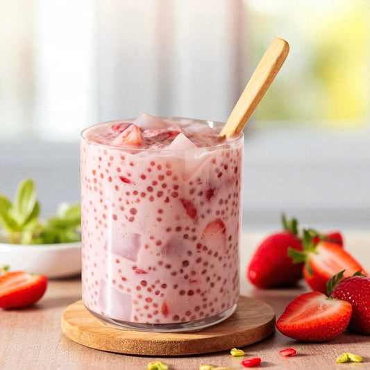 Yummy Strawberry Sago with Original Coconut Jelly