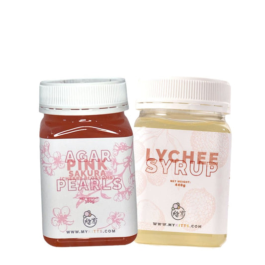 Cherry Blossoms Agar Lychee Syrup Combo - SAVE 5%
